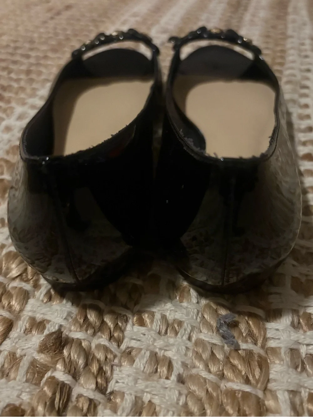 Kate Spade New York patent leather peep-toe flats